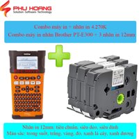 Combo máy in nhãn Brother PT-E500VP và 3 nhãn in 12mm