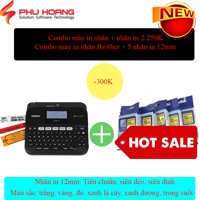 Combo máy in nhãn Brother PT-D450 & 5 nhãn 12mm