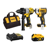 Combo Máy Khoan Pin DeWALT DCD996 + Máy Vặn Vít DeWALT DCF887 + Pin 20V 4.0Ah +  Sạc nhanh & Túi đựng