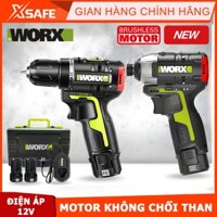 Combo máy khoan và máy siết vít pin 12V WORX WU920X motor từ không chổi than mạnh mẽ, bền bỉ