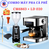 COMBO Máy pha cà phê CM6863 và máy xay cà phê LD020 - dùng gia đình - chuẩn vị Espresso