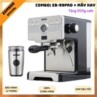Combo máy pha cà phê Espresso Zamboo ZB-99PRO  máy xay ZB100g - hàng chính hãng