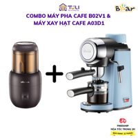 Combo Máy Pha Cà Phê Espresso Trà đa năng BEAR B02V1 + Máy Xay Hạt Cafe, Ngũ Cốc, Bột Khô, BEAR A03D1, 300W, BH 18 tháng