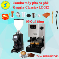 COMBO Máy pha cà phê Gaggia Classic Pro và máy xay cà phê LD 022 - Dùng cho quán - công suất 100 ly/ngày