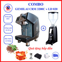 COMBO máy pha cà phê Gemilai CRM3200C và máy xay cà phê LD 020 - pha cà phê Espresso chuyên nghiệp cho quán