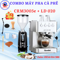 COMBO Máy pha cà phê Gemilai CRM 3005 và máy xay 020 - sử dụng cho quán - Take away