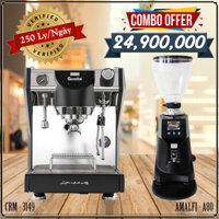 Combo Máy Pha Cà Phê GEMILAI CRM 3149 + Máy Xay Tự Động AMALFI A80 - Phiên Bản Cấp Nước Trực Tiếp | Công Suất Pha 250 Ly/Ngày | Phù Hợp Cho Quán Nhỏ Và Cà Phê Take Away
