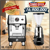 Combo Máy Pha Cà Phê GEMILAI CRM 3200B PRO + Máy Xay LD 900N – Phiên Bản Cải Tiến | Công Suất Pha 150 Ly/Ngày | Phù Hợp Cho Quán Nhỏ Và Cà Phê Take Away