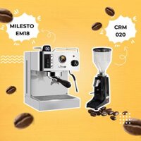 Combo máy pha cà phê Milesto EM 18 & Máy xay ca phê Gemilai CMR 020 – 150 ly ngày