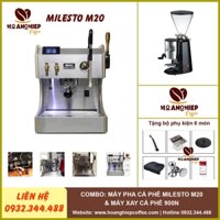 Combo máy pha cà phê milesto m20 và máy xay cà phê 900n