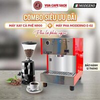 COMBO Máy Pha Cà Phê Moderno E-02 - Pha Chế Tự Động [Tặng 5Kg Café Gu1 & Trọn Bộ Công Thức Pha Chế]