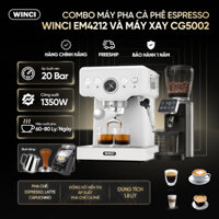 COMBO Máy pha cà phê Winci EM4212 và Máy xay cà phê Winci CG5002, dùng cho gia đình