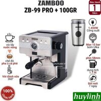 Combo máy pha cà phê Zamboo ZB-99 PRO  máy xay 100GR - Tặng 500gr cafe nguyên chất - Hàng chính hãng