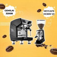 COMBO MÁY PHA CAFE GEMILAI CRM 3200B & MÁY XAY CÀ PHÊ HEYCAFE HC600 V2