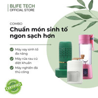 [COMBO] Máy Rửa Rau Củ Quả, Máy Khử Trùng Hoa Quả, Máy Xay Sinh Tố Cầm Tay, Máy Làm Đá Bào Bằng Tay
