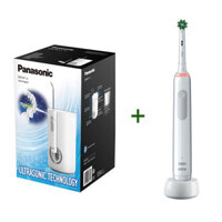 Combo Máy Tăm Nước Panasonic EW1611 và Bàn Chải Điện Oral-B Pro 3000 trắng