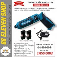 Combo Máy Vít Gập 7.2V Makita TD022DZ (Xách tay Nhật)