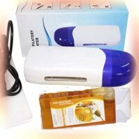 Combo máy Wax Lông Depilatory Heater và 1 thanh sáp + 1 bịch giấy wax lông + 1 lọ mỡ trăn dưỡng da