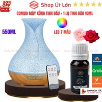 Combo Máy xông tinh dầu Tuylip trứng rạn 550ml + 1 Lọ tinh dầu LEAF 10ml - Shop Út Lớn