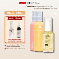 Combo Mềm Mượt Cấp Tốc, Phủ Bóng Và Giữ Nếp, Dưỡng Ẩm Bảo Vệ Tóc Combo 19 Vyvyhaircare V150ml