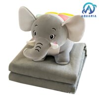 Combo Mền Gối Văn Phòng Đa Năng Tiện Dụng Kèm Chăn 3in1 Gối Đầu Hoặc Ôm Hình Voi Con Nằm Đáng Yêu 50cm