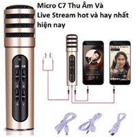 Combo Mic C7, Giá Đỡ Chân Kẹp Mic Livestream - Màng Lọc Âm và mic Thu Âm Chất Nhất - MICRO C7
