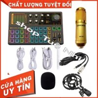 combo mic hát live stream sound car k300 mic bm900 woaichang