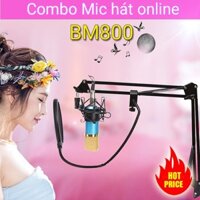 Combo Mic hát live stream BM800 + Soundcard V8