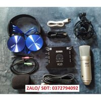 Combo mic ISK AT-100 và sound card XOX K10 tai nghe MDR-XB450