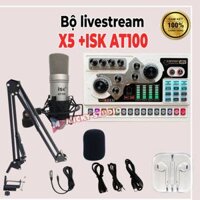 Combo mic ISK AT100 Sourd Card X5  có cổng mic 48v âm thanh vượt trội hiệu ứng mới mẻ vui nhộn