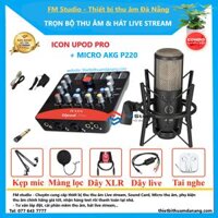 Combo Mic Thu Âm AKG P220 và Sound Card Icon Upod Pro