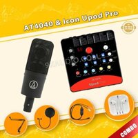 Combo Mic Thu Âm Audio Technica AT4040, Icon Upod Pro