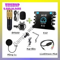 Combo Mic Thu Âm BM800, K10, Màng Lọc Âm, Ma2, Cần Kẹp Mic ( Tặng Ngay HeadPhone 450 )