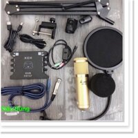 COMBO mic thu âm bm900 Ami sound card K108 chân màng dây live stream MA2- bộ karaoke sound card XOX k108 bản tiếng anh