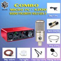 COMBO MÍC THU ÂM FOCUSRITE SOLO GEN 3 + PC - K200 TẶNG KÈM PHỤ KIỆN BẢO HÀNH 12 THÁNG TẠI KZZ AUDIO