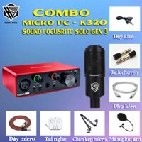 COMBO MÍC THU ÂM FOCUSRITE SOLO GEN 3 + MÍC PC - K320 TẶNG KÈM PHỤ KIỆN BẢO HÀNH 12 THÁNG TẠI KZZ AUDIO