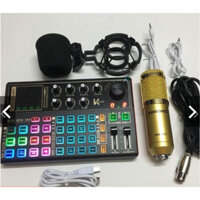 Combo Mic Thu Âm Hát Livestream Soundcard K300 & Mic BM900