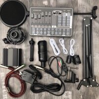 COMBO mic thu âm Takstar K320 và sound card h9 chân màng dây livestream MA2 - Bộ live stream sound card h9 có bluetooth