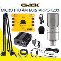Combo Mic Thu Âm TAKSTAR PC K200, Sound card K10, Micro Chuyên Nghiệp, Hàng Chính Hãng