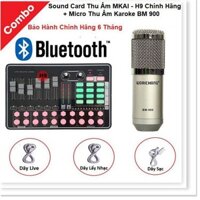 Combo Micro BM900 và Soundcard MKAI H9 – Thu Âm Hát Live Stream, Karaoke, AutoTune, Giả Giọng, Cực Hay, Có Bluetooth