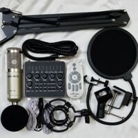 Combo Micro BM900 Và Suond Card V10 + Kẹp Mic+ Màng Lọc