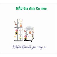 Combo miếng dán tủ lạnh và máy giặt chất liệu decal cao cấp không thấm nước