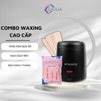 Combo Mini Nồi Nấu Sáp Wax Lông Chống Dính Pro200 + 100gr Sáp Chuyên Da Nhạy Cảm Tặng Que