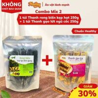 [COMBO MIX 2 500G] Rong biển kẹp hạt dinh dưỡng 250g + Thanh gạo lứt chà bông,rong biển mix hạt 250g