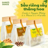 Combo Mix 2 Túi Sầu Riêng Nguyên Miếng, 2 Túi Viên Sầu Riêng Macca Và 2 Túi Viên Sầu Riêng Hạt Điều