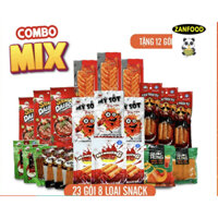 COMBO MIX 8 LOẠI SNACK CAY 23 gói TUỔI THƠ - TẶNG 12 DÊ NƯỚNG HẰNG ĐẠI,đồ ăn vặt, bà Tuyết diamond