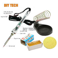 Combo Mỏ hàn 907, nhựa thông, bọt biển, kệ hàn lò xo