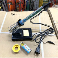 COMBO Mỏ hàn chì có điều chỉnh nhiệt độ NanGong JAPAN STYLE + 1 bộ đế cắm + bọt biển + 1 cuộn thiếc và 1 hộp nhựa thông