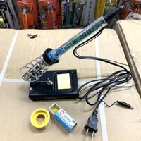 COMBO Mỏ hàn chì có điều chỉnh nhiệt độ NanGong JAPAN STYLE + 1 bộ đế cắm + bọt biển + 1 cuộn thiếc và 1 hộp nhựa thông