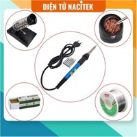 COMBO Mỏ hàn điều chỉnh nhiệt độ 936 60W kèm 5 mũi hàn + dụng cụ hút thiếc + đế gác mỏ hàn + thiếc hàn 0.6 50g